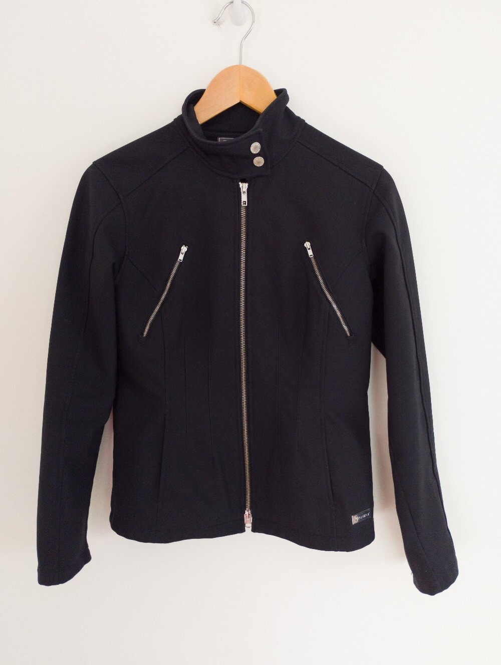 Ariat Black Softshell Fleece Lined Jacket Women Small Full Zip Moto Equestrian